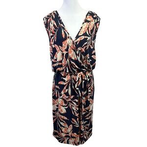 Banana Republic Women's Orange& Blue Sleeveless V-Neck Sundress